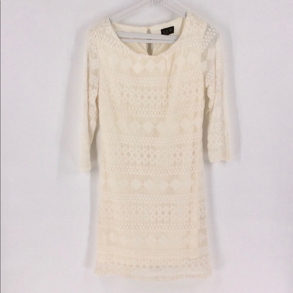 AUW Lace Ivory Cream Crochet Slip Li…